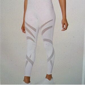 Lululemon Wunder White Mesh Panel Leggings